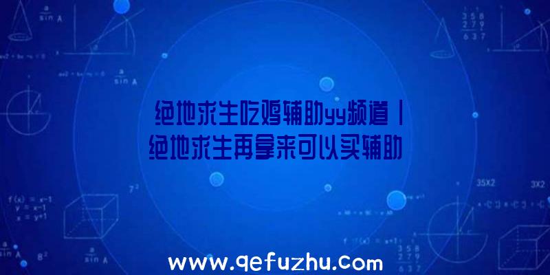 「绝地求生吃鸡辅助yy频道」|绝地求生再拿来可以买辅助